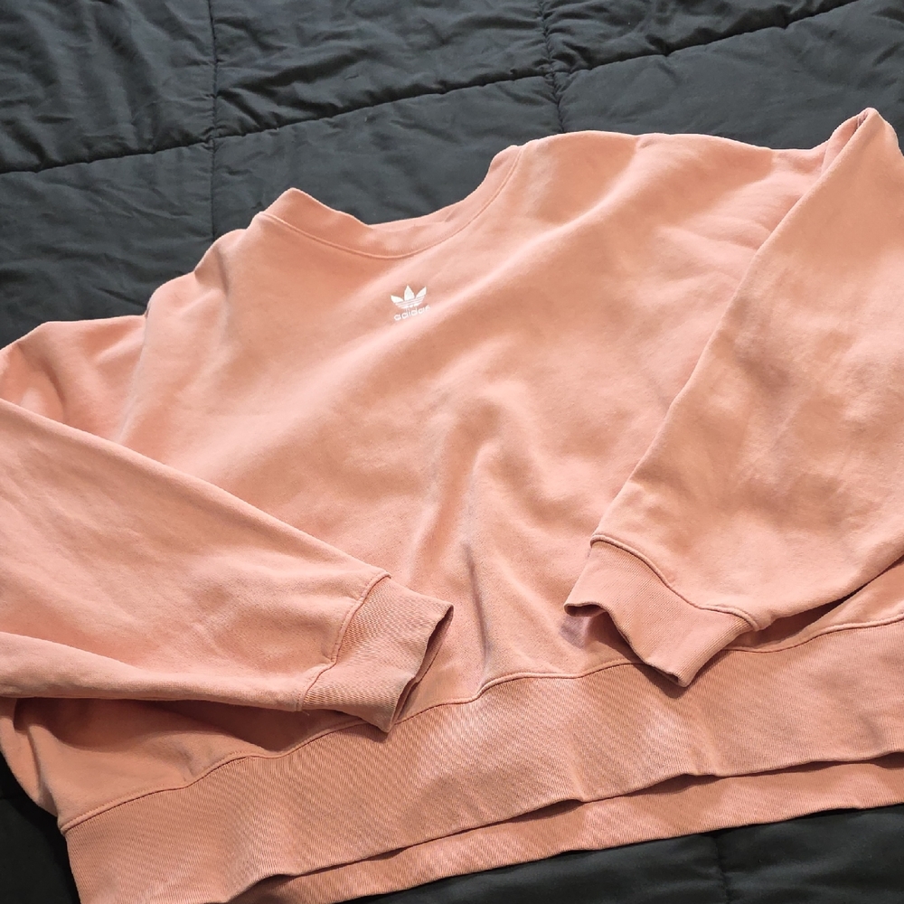 Adidas Cropped Orange Sweatshirt Size L
